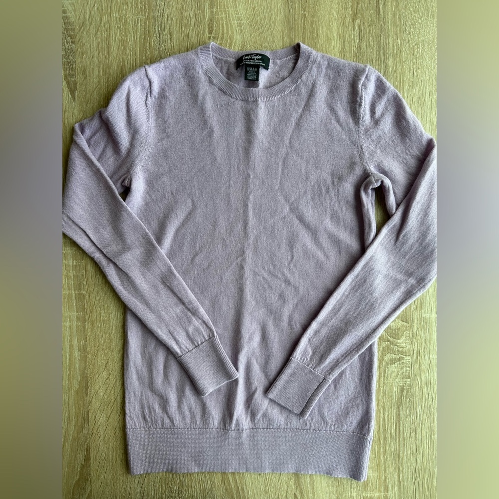 Lord & Taylor Light Purple Merino Wool Sweater